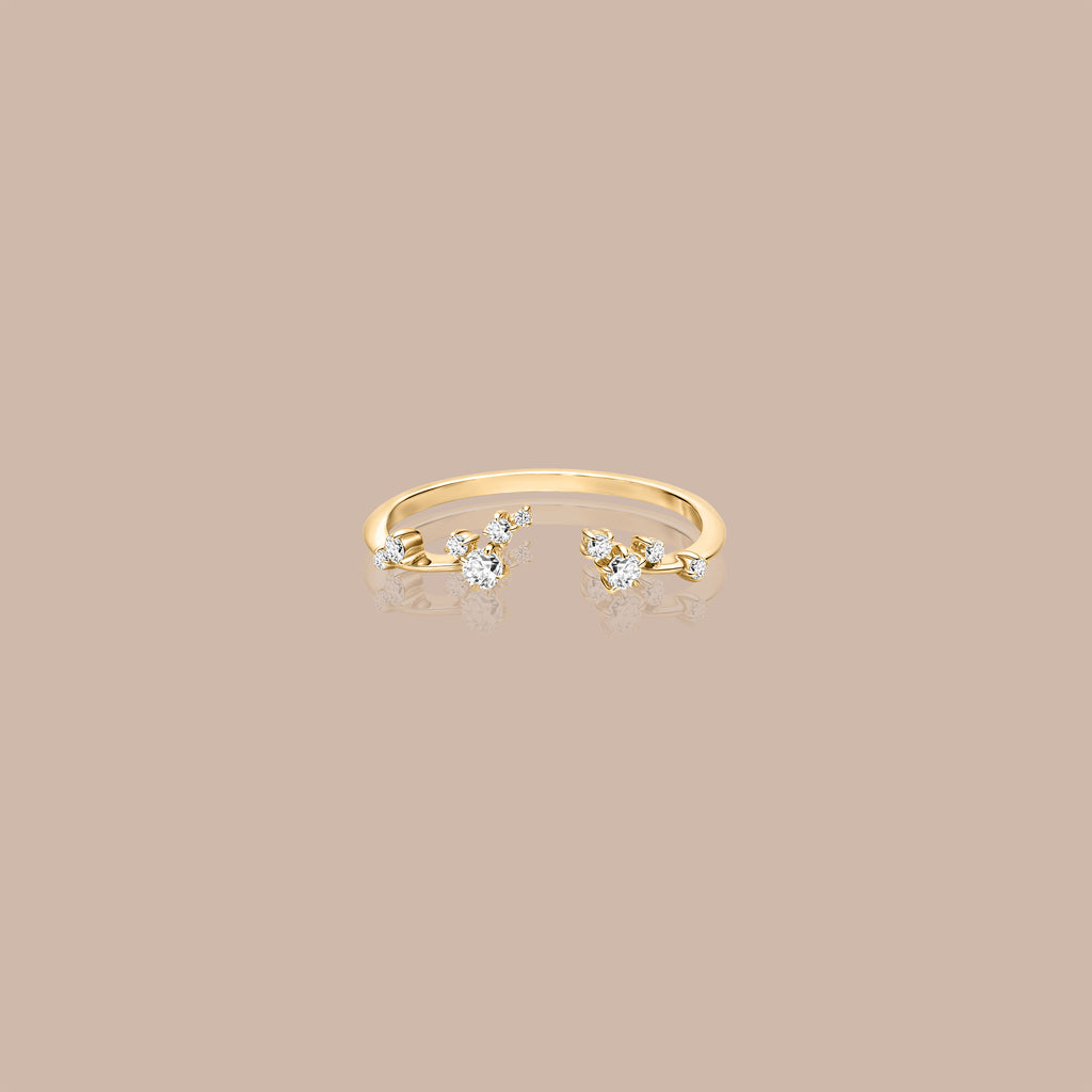 Solid Gold Open Diamond Cluster Ring