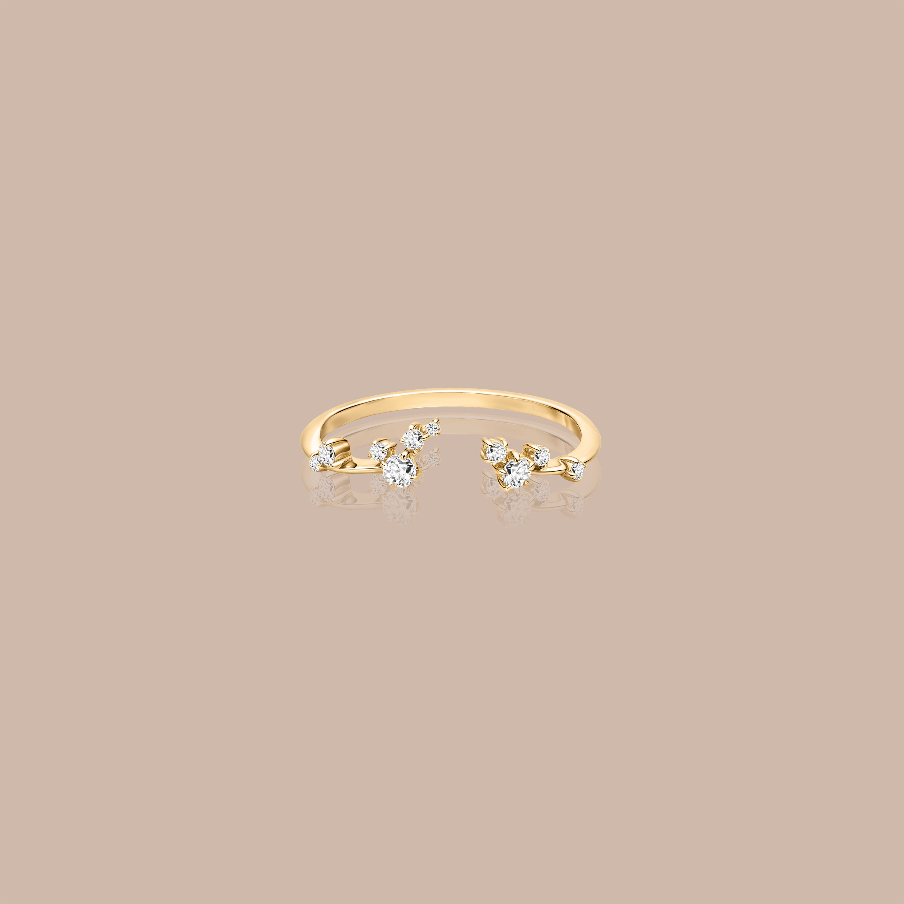 14K Gold Open Diamond Cluster Ring