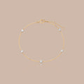 14K Gold Diamond Station Bracelet