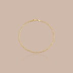 Semi-Solid Gold Figaro Chain Bracelet