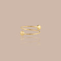 Solid Gold Adjustable Duo Bead Ring