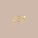 Solid Gold Adjustable Duo Bead Ring