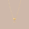 Solid Gold Puffy Heart Charm Necklace