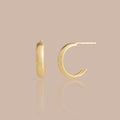 Solid Gold J-Hoop Stud Earrings