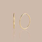 Solid Gold Endless Tube Hoop Earrings