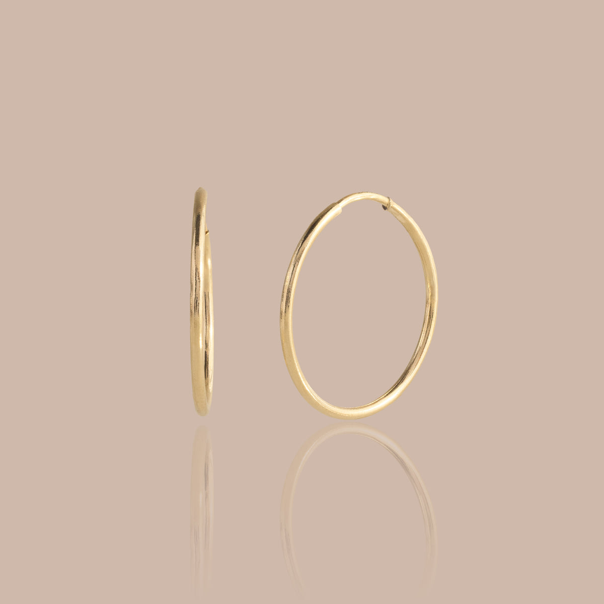 Solid Gold Endless Tube Hoop Earrings