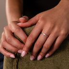 Marquise Opal Diamond Ring in Silver