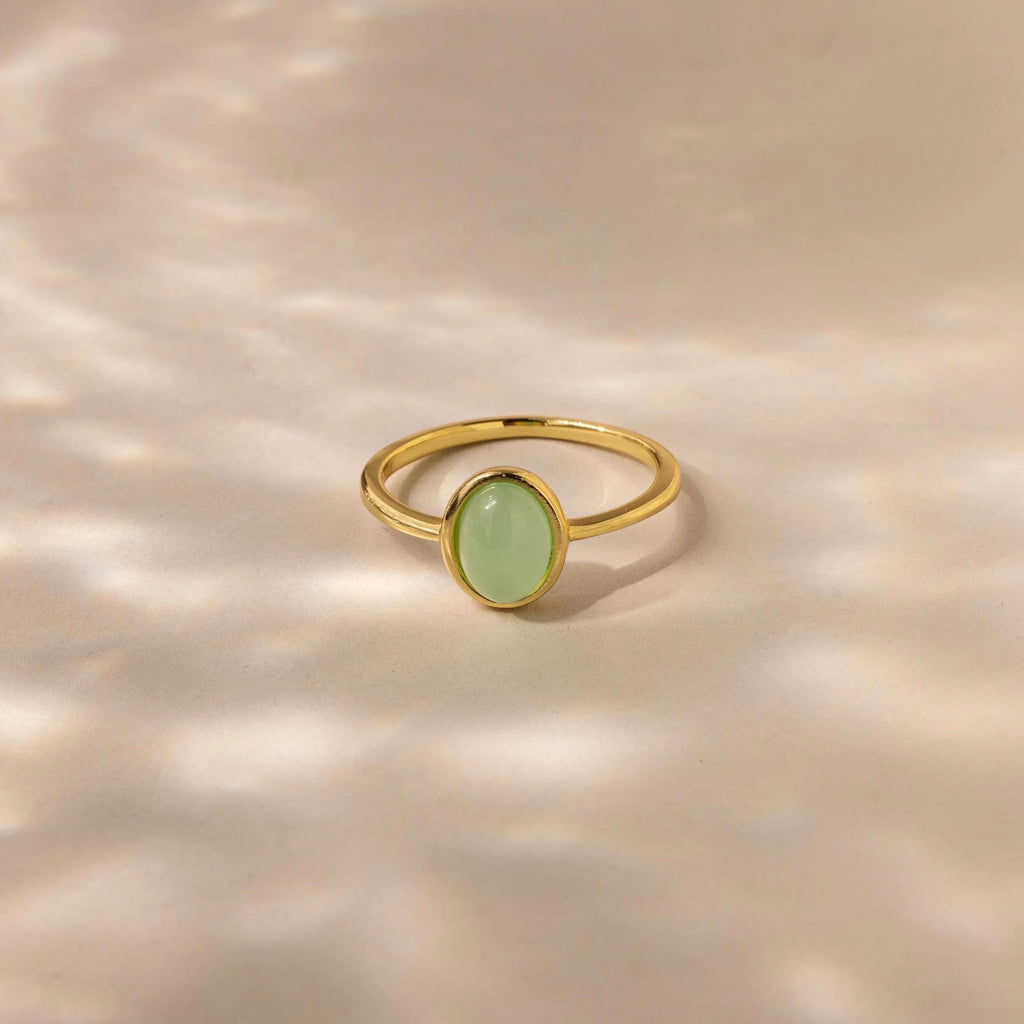 Jade Oval Ring-Rings-Caitlyn Minimalist