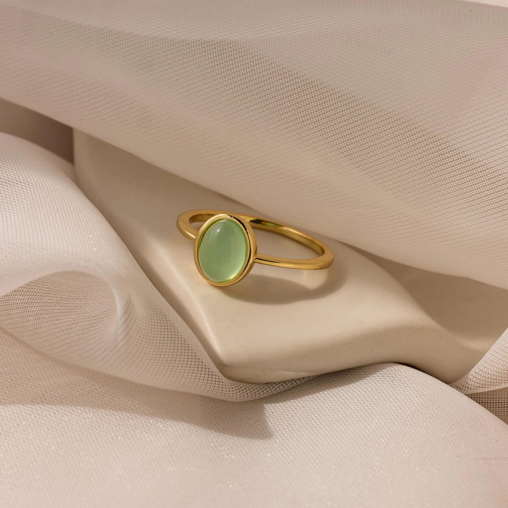 Jade Oval Ring-Rings-Caitlyn Minimalist