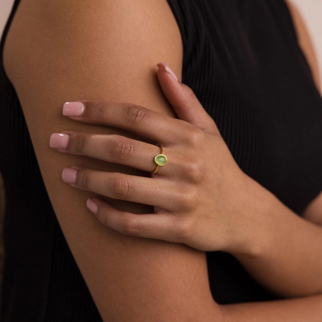 Jade Oval Ring-Rings-Caitlyn Minimalist