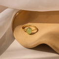 Jade Oval Ring in Silver