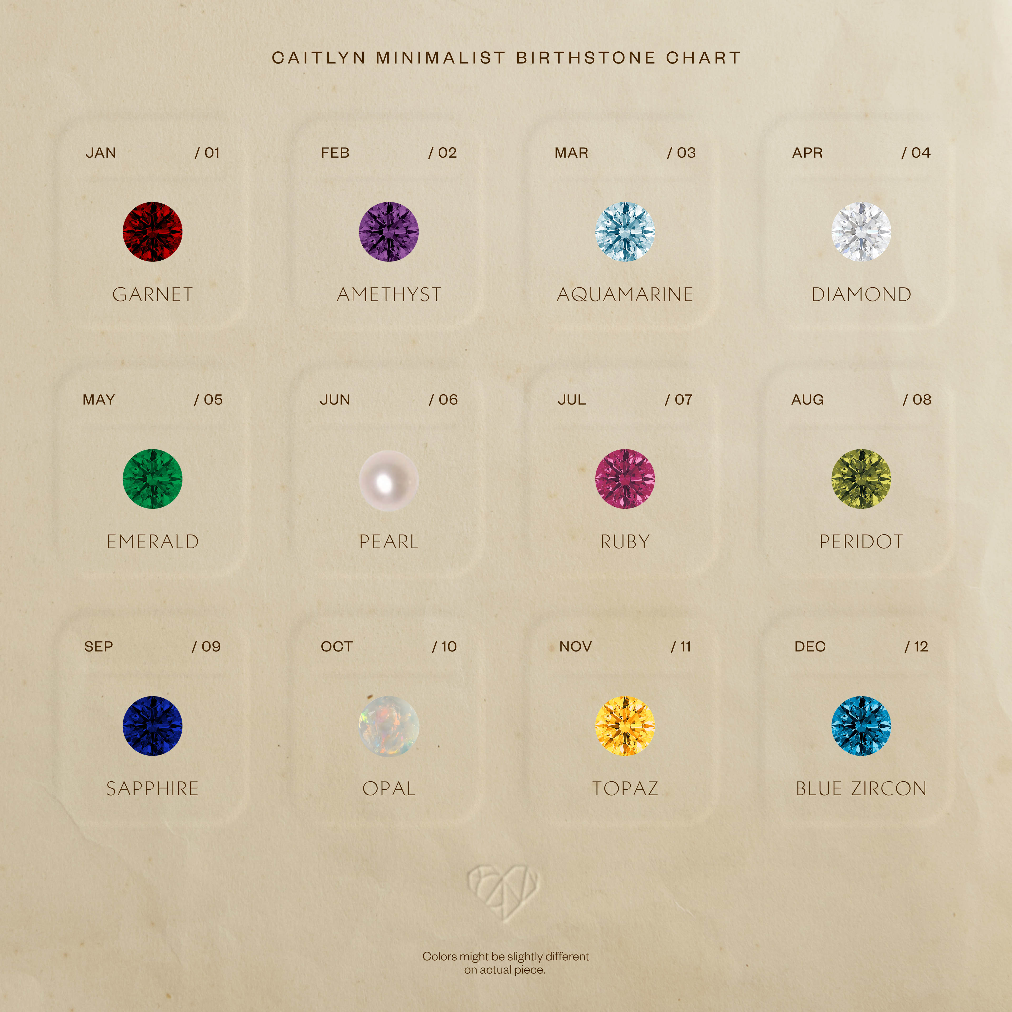 Triple Birthstone Studs