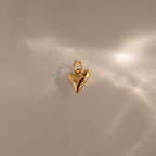 Dainty Shark Tooth Charm highlighted on a neutral, softly lit background, capturing coastal charm with delicate detailing.
