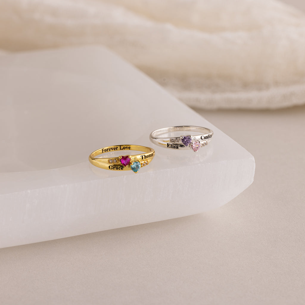 Toi et Moi Interlocking Name Ring