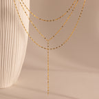 Sparkling Layered Lariat Necklace