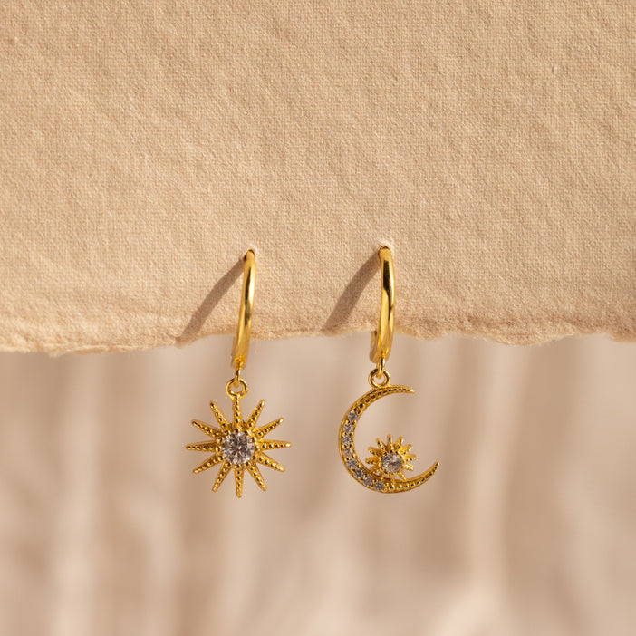 Moon & Sun Diamond Space Hoops