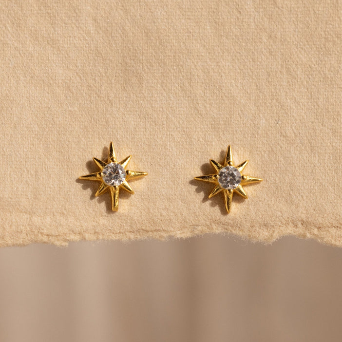 Round Diamond Starburst Studs