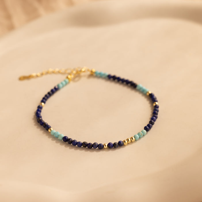 Beaded Blue Gemstone Bracelet