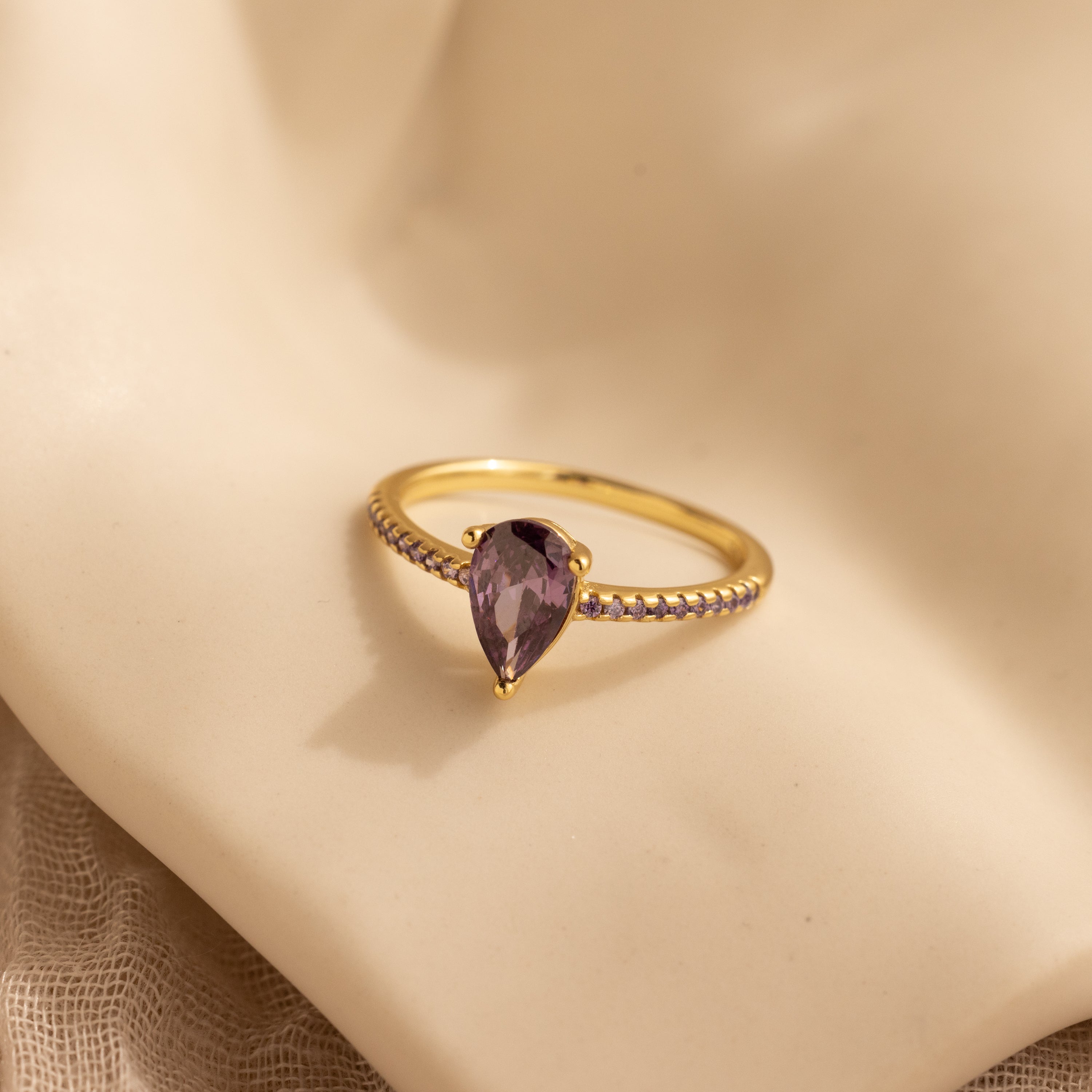 Amethyst Teardrop Eternity Ring