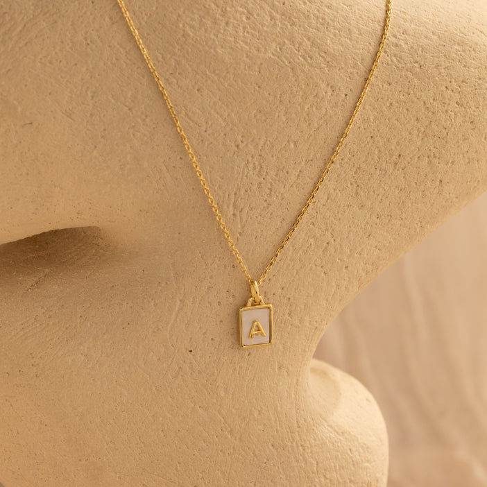 Mother of Pearl Initial Necklace