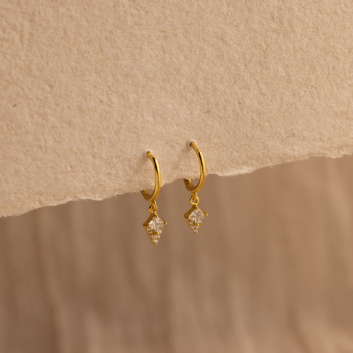 Pave Spike Hoop Earrings