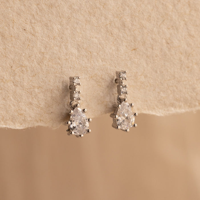 Diamond Teardrop Studs