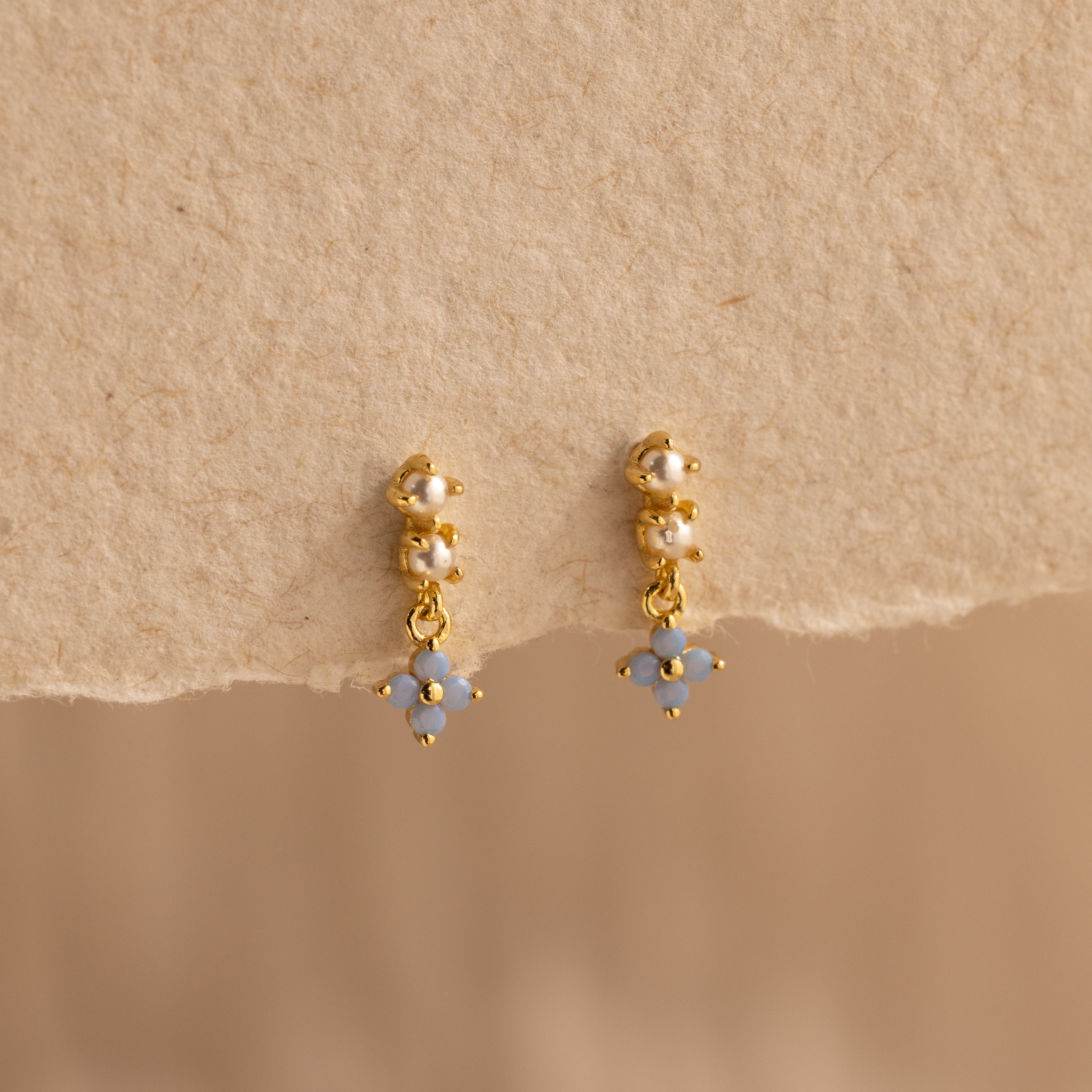 Pearl Ivy Flower Drop Studs