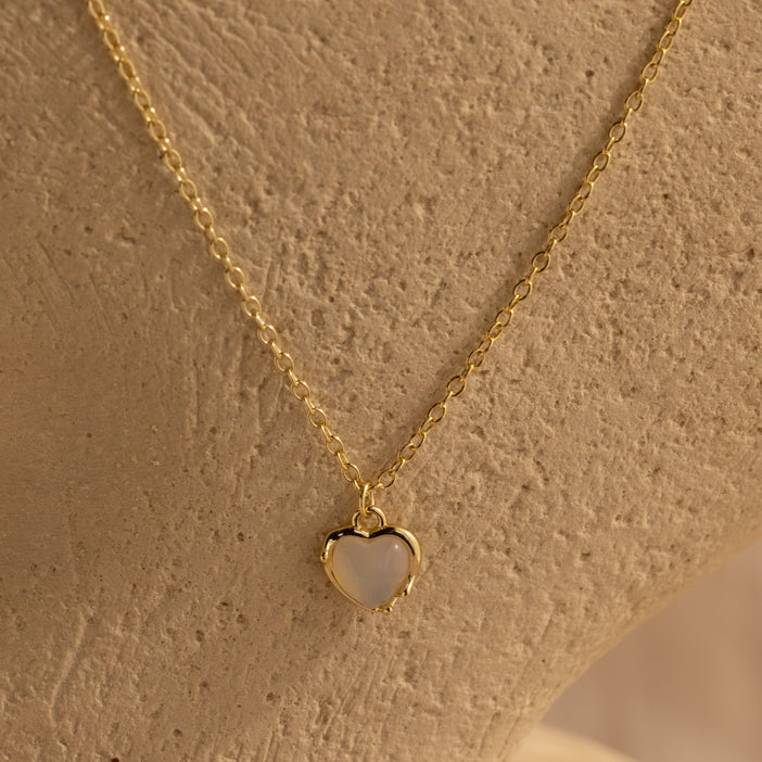 Moonstone Heart Necklace