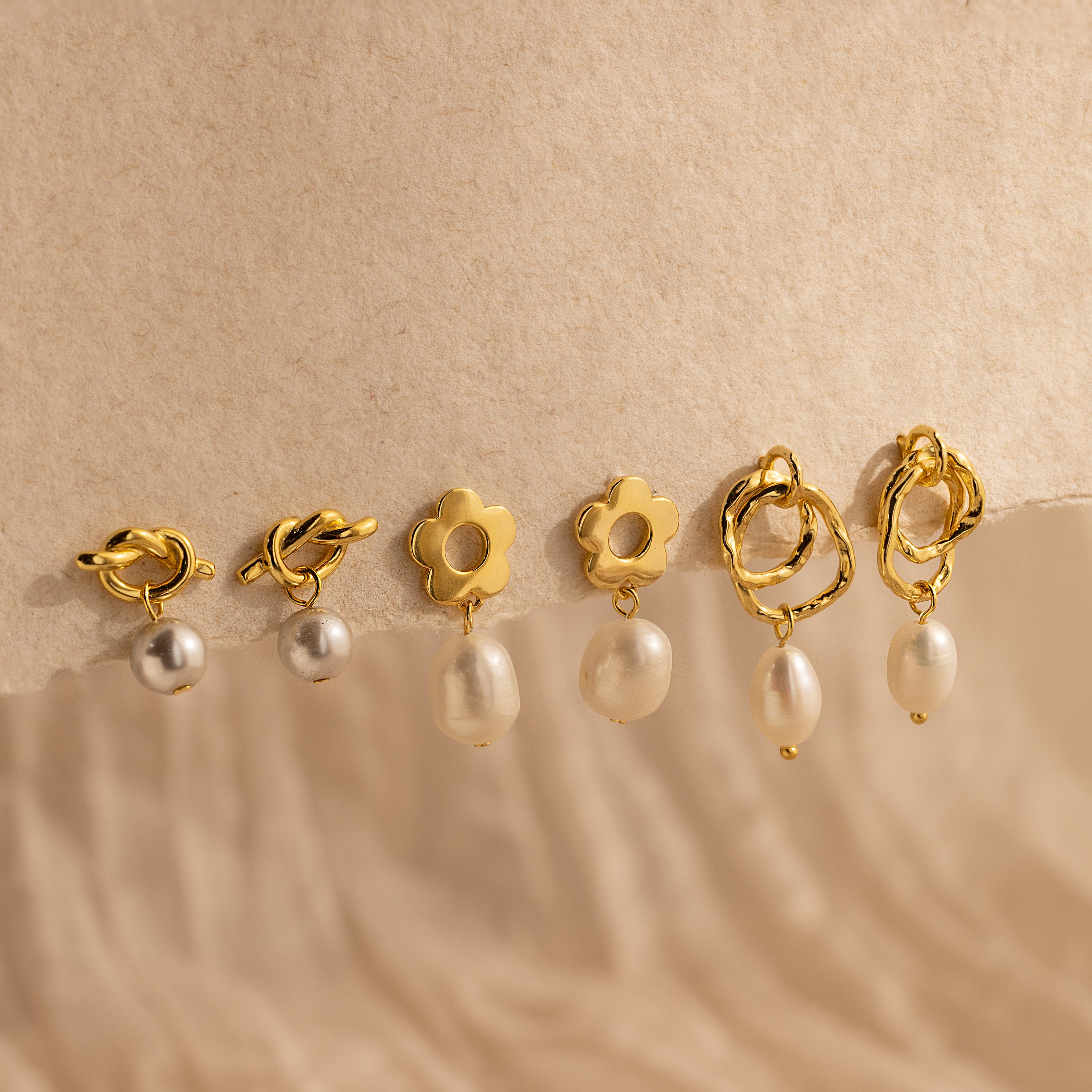 Bold Pearl Drop Studs Set