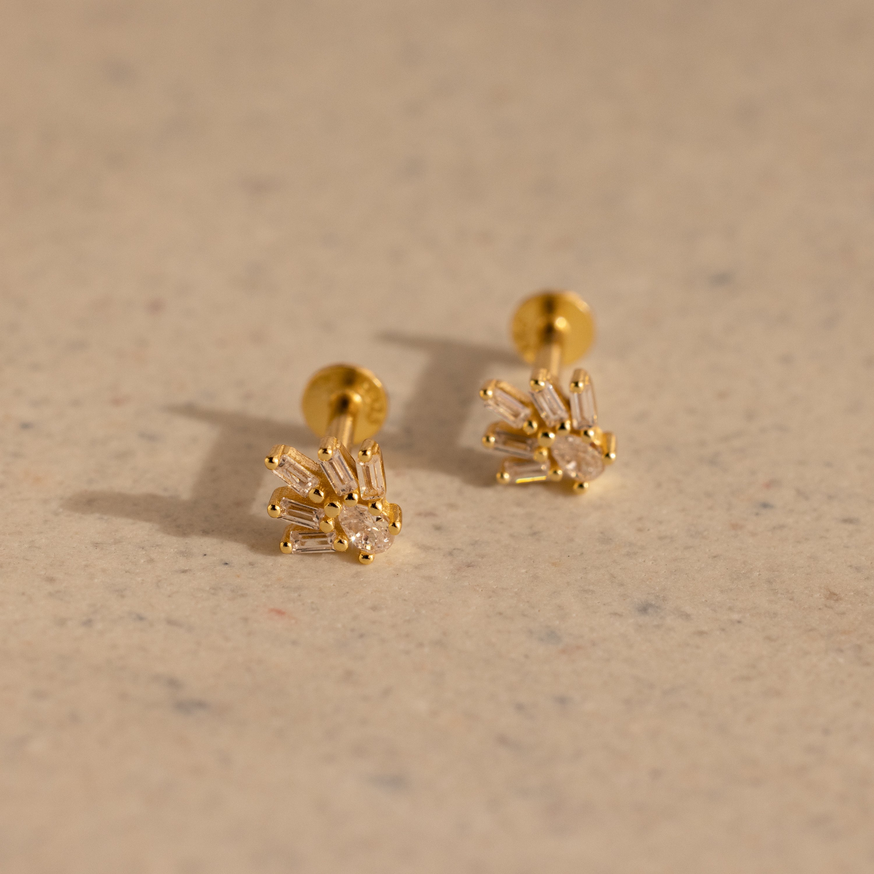 Diamond Crown Flat Back Studs
