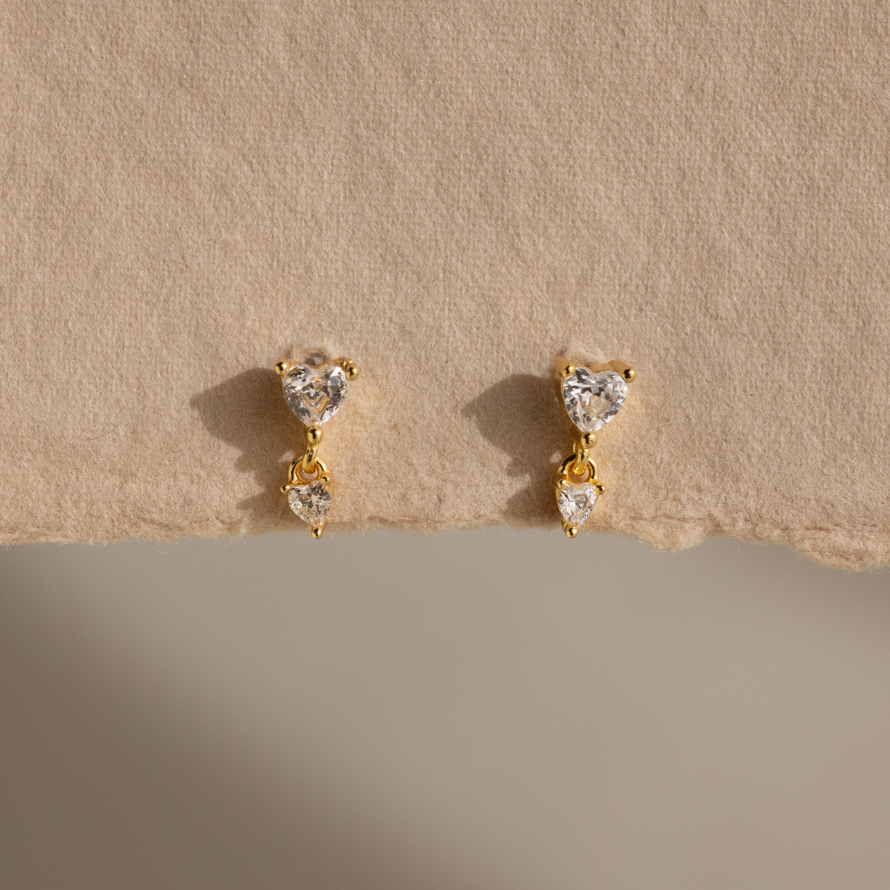 Diamond Heart Flat Back Studs