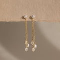 Trio Pearl Chain Drop Studs