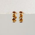 Retro Topaz Hoop Studs