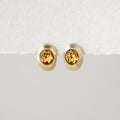 Sculptural Oval Topaz Studs