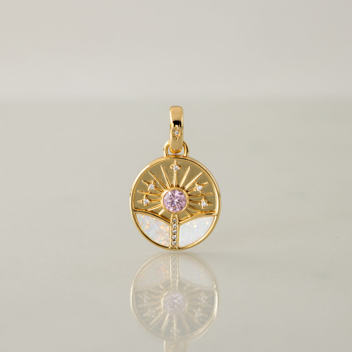 Starry Opal & Tourmaline Circle Charm