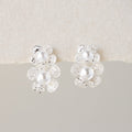 Duo Pearl Flower Studs in Silver