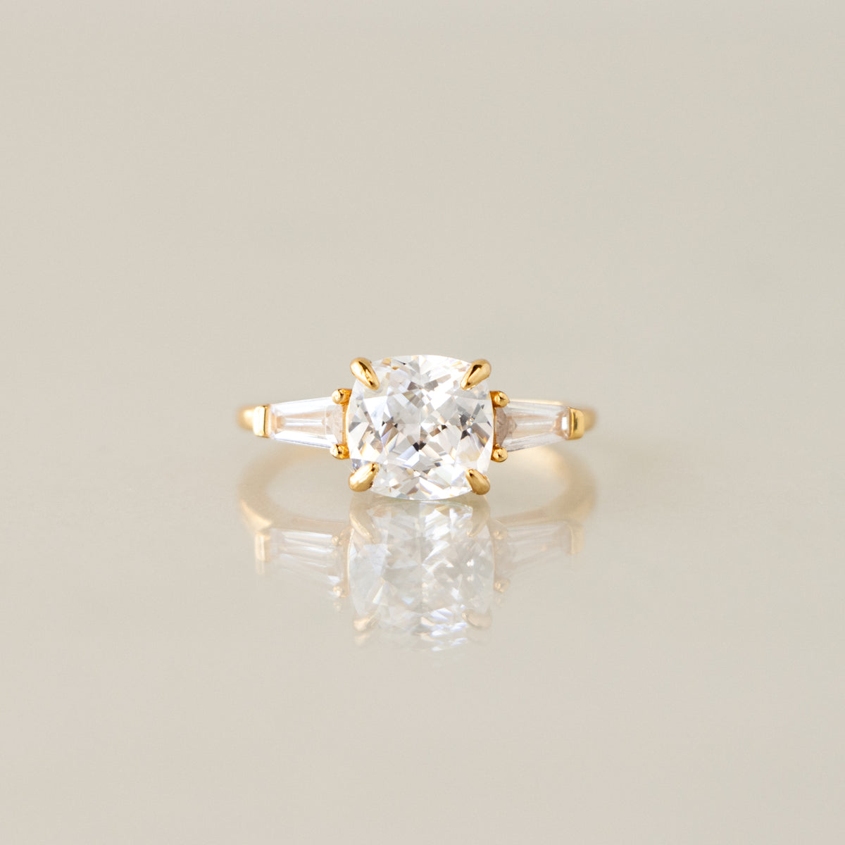 Cushion Diamond Baguette Ring