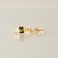 Peridot & Diamond Signet Ring Set