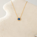 Blue Opal & Pearl Flower Necklace