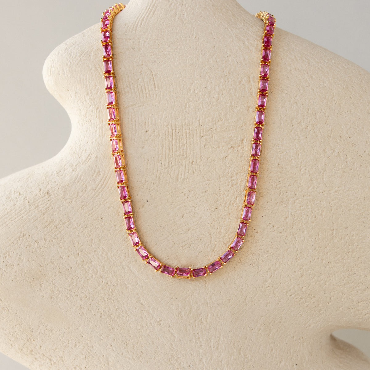 Baguette Tourmaline Chain Necklace