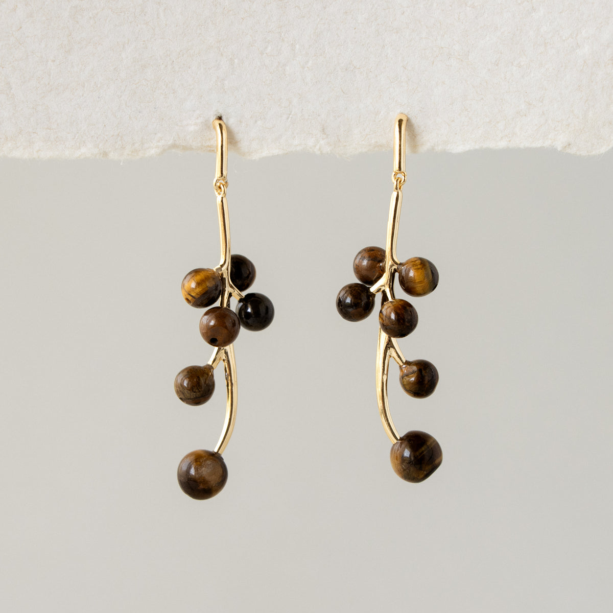 Tiger's Eye Vine Drop Studs