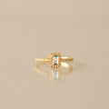 Aquamarine Solitaire Halo Ring