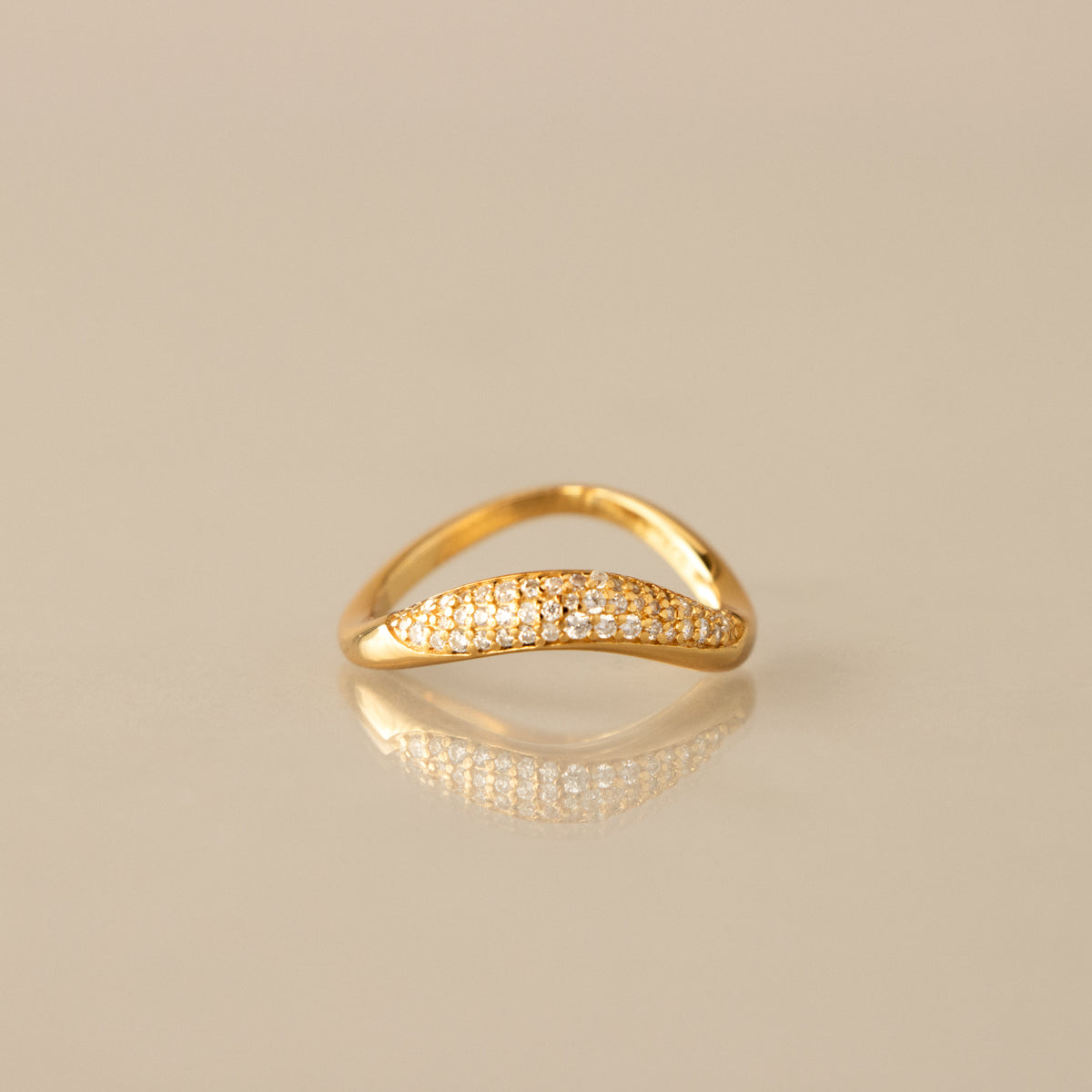 Pave Chevron Curve Ring
