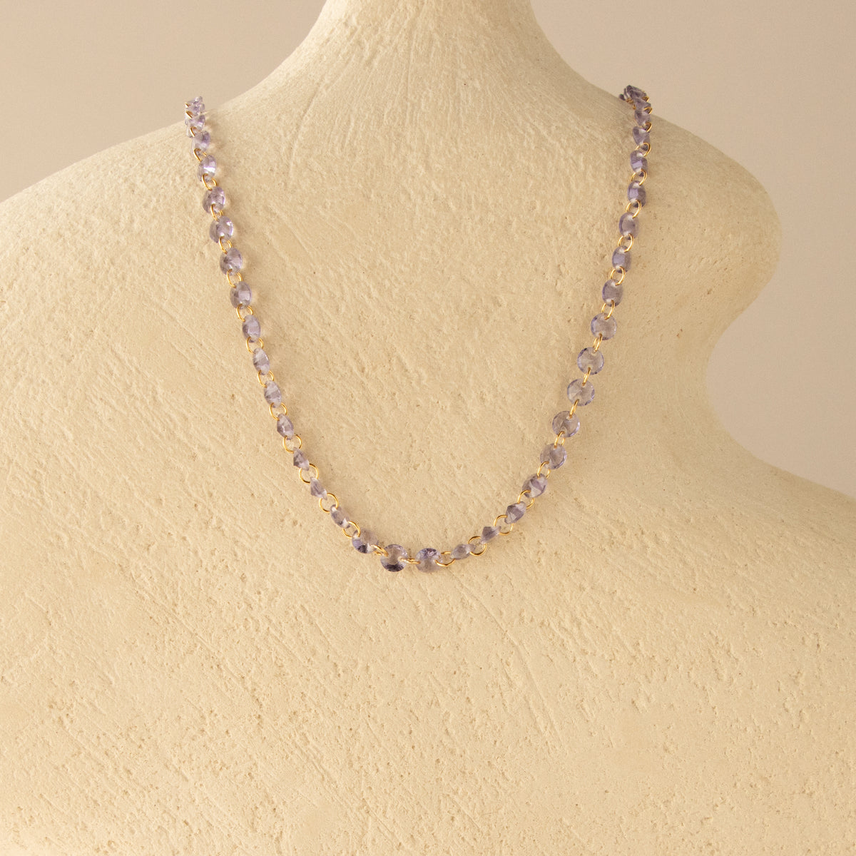 Purple Crystal Chain Necklace