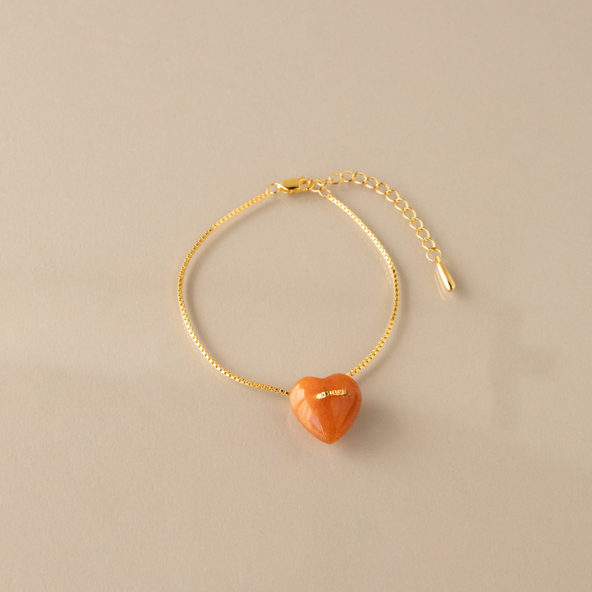 Orange Heart Bracelet