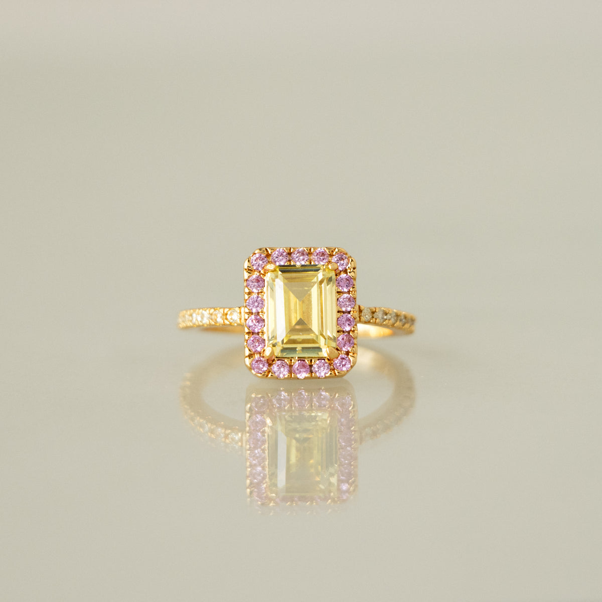 Spring Emerald-Cut Gemstone Ring