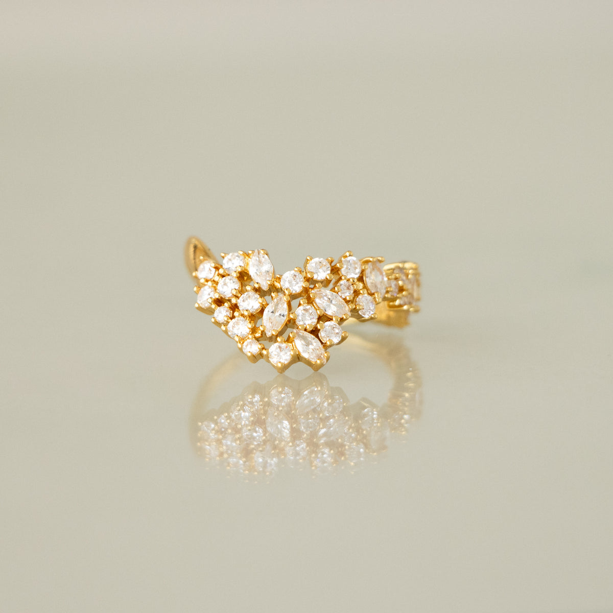 Mixed Gemstone Cluster Signet Ring