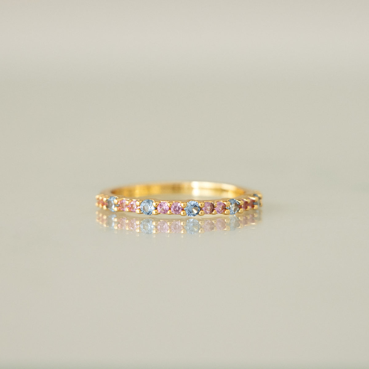 Thin Jewel-Tone Gemstone Ring