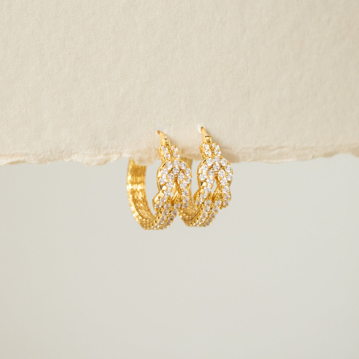 Duo Pave Loop Huggies
