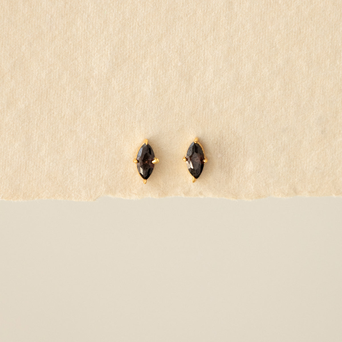Brown Gemstone Marquise Studs